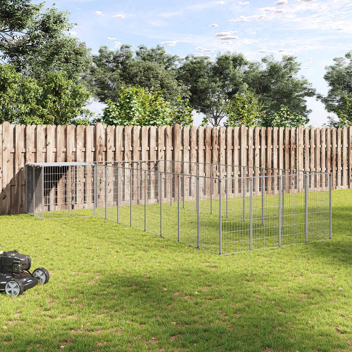 Gabbia per Cani Argento 13,31 m² in Acciaio 3082244
