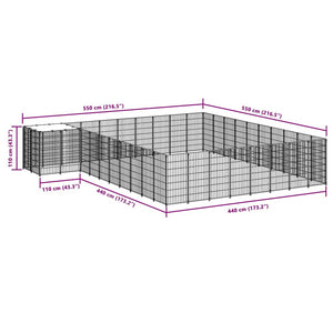 Gabbia per Cani Argento 25,41 m² in Acciaio 3082246