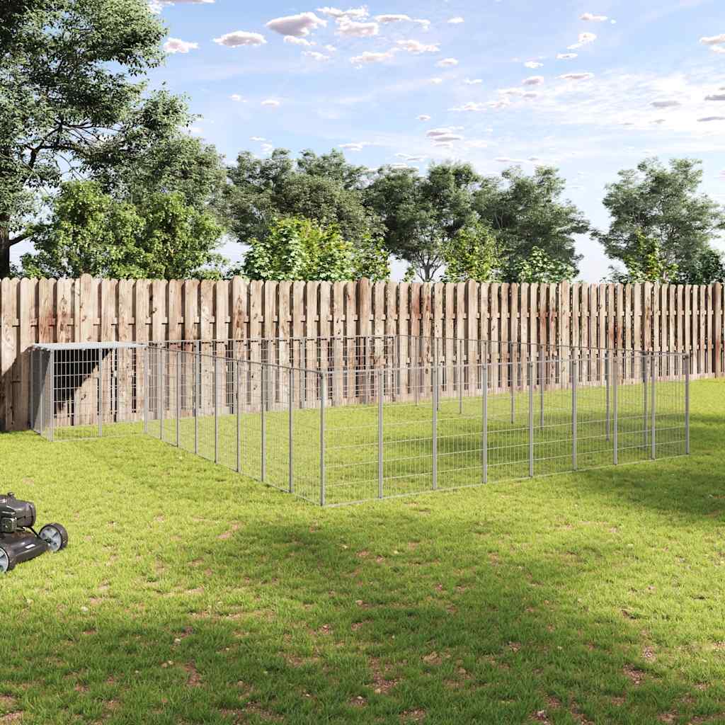 Gabbia per Cani Argento 25,41 m² in Acciaio 3082246