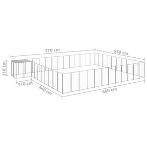 Gabbia per Cani Argento 37,51 mÂ² in Acciaio