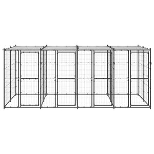 Gabbia per Cani da Esterno in Acciaio con Tetto 9,68 m² 3082251