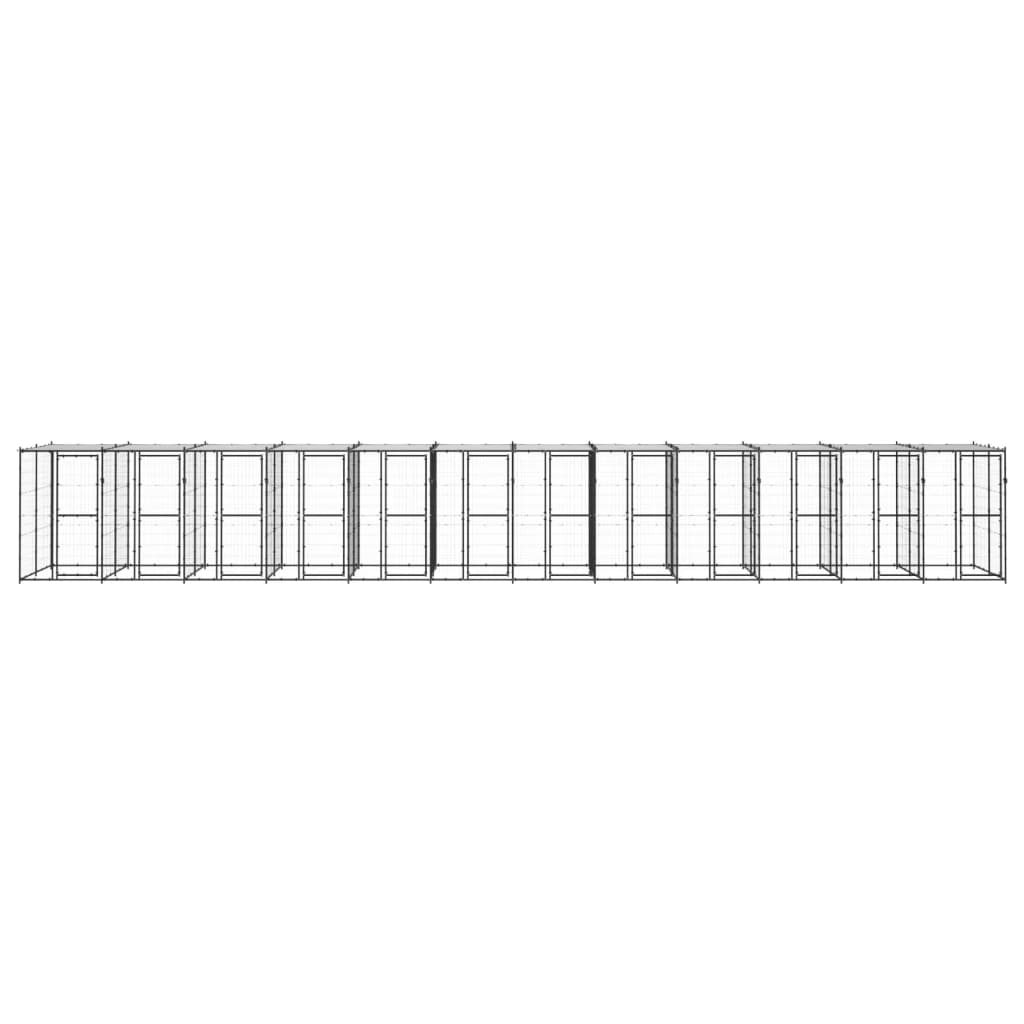 Gabbia per Cani da Esterno in Acciaio con Tetto 29,04 m² 3082259