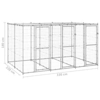 Gabbia per Cani da Esterno in Acciaio Zincato con Tetto 7,26 mÂ² cod mxl 56950