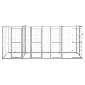 Cuccia da esterno gabbia recinto per animali box per cani da esterno in acciaio zincato con tetto 9,68 m² 02_0000447