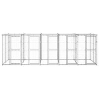 Gabbia per Cani da Esterno in Acciaio Zincato con Tetto 12,1 mÂ² cod mxl 56897