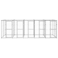 Cuccia da esterno gabbia recinto per animali box per cani da esterno in acciaio zincato con tetto 12,1 m² 02_0000432