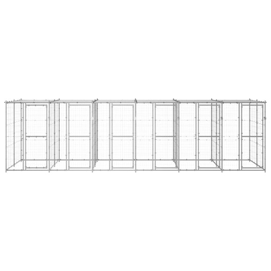 Gabbia per Cani da Esterno in Acciaio Zincato con Tetto 14,52mÂ² cod mxl 56935