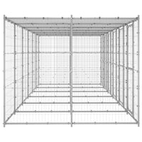 Gabbia per Cani da Esterno in Acciaio Zincato con Tetto 14,52mÂ² cod mxl 56935