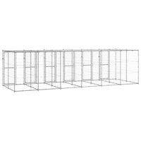 Gabbia per Cani da Esterno in Acciaio Zincato con Tetto 14,52mÂ² cod mxl 56935