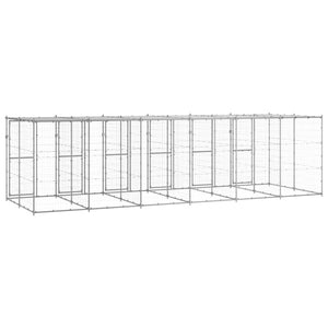 Gabbia per Cani da Esterno in Acciaio Zincato con Tetto 14,52mÂ² cod mxl 56935