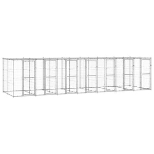 Gabbia per Cani da Esterno in Acciaio Zincato con Tetto 16,94mÂ² cod mxl 57014