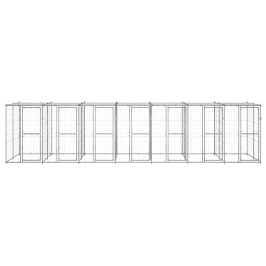Gabbia per Cani da Esterno in Acciaio Zincato con Tetto 16,94mÂ² cod mxl 57014