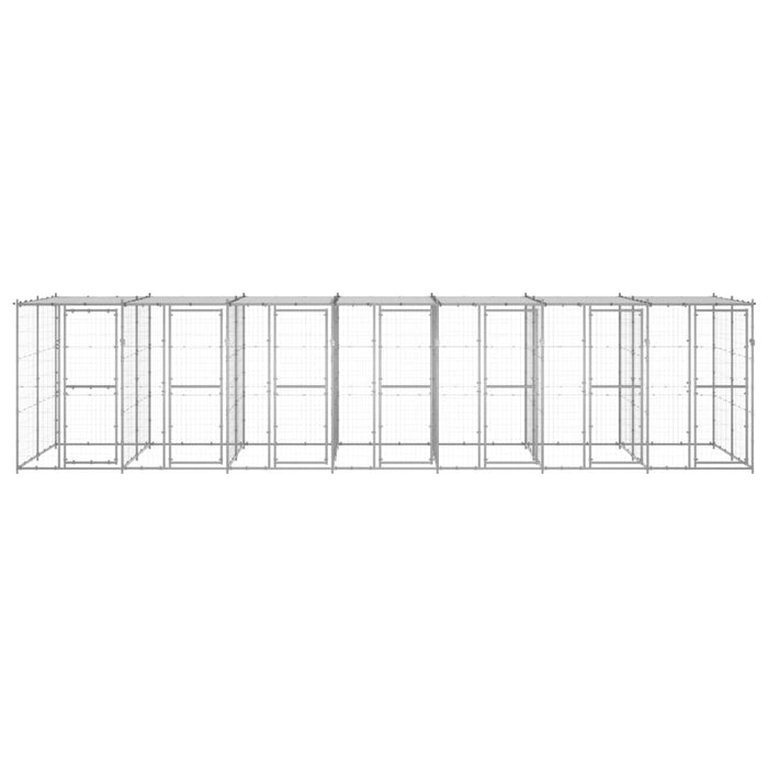 Gabbia per Cani da Esterno in Acciaio Zincato con Tetto 16,94mÂ² cod mxl 57014