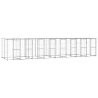 Gabbia per Cani da Esterno in Acciaio Zincato con Tetto 19,36mÂ² cod mxl 56941