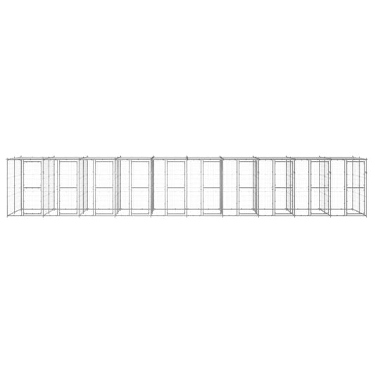 Gabbia per Cani da Esterno in Acciaio Zincato con Tetto 24,2mÂ² cod mxl 57017