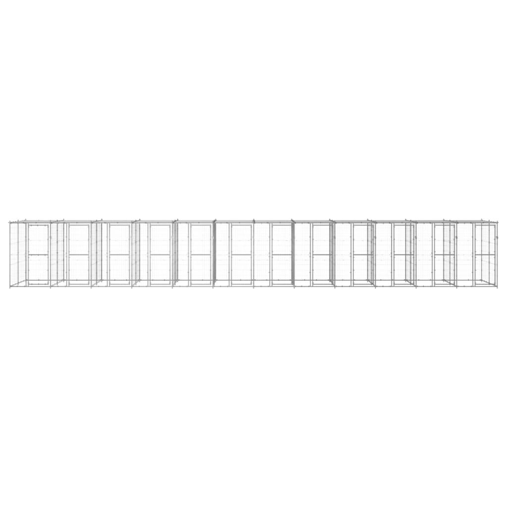 Gabbia per Cani da Esterno in Acciaio Zincato con Tetto 29,04m² 3082281