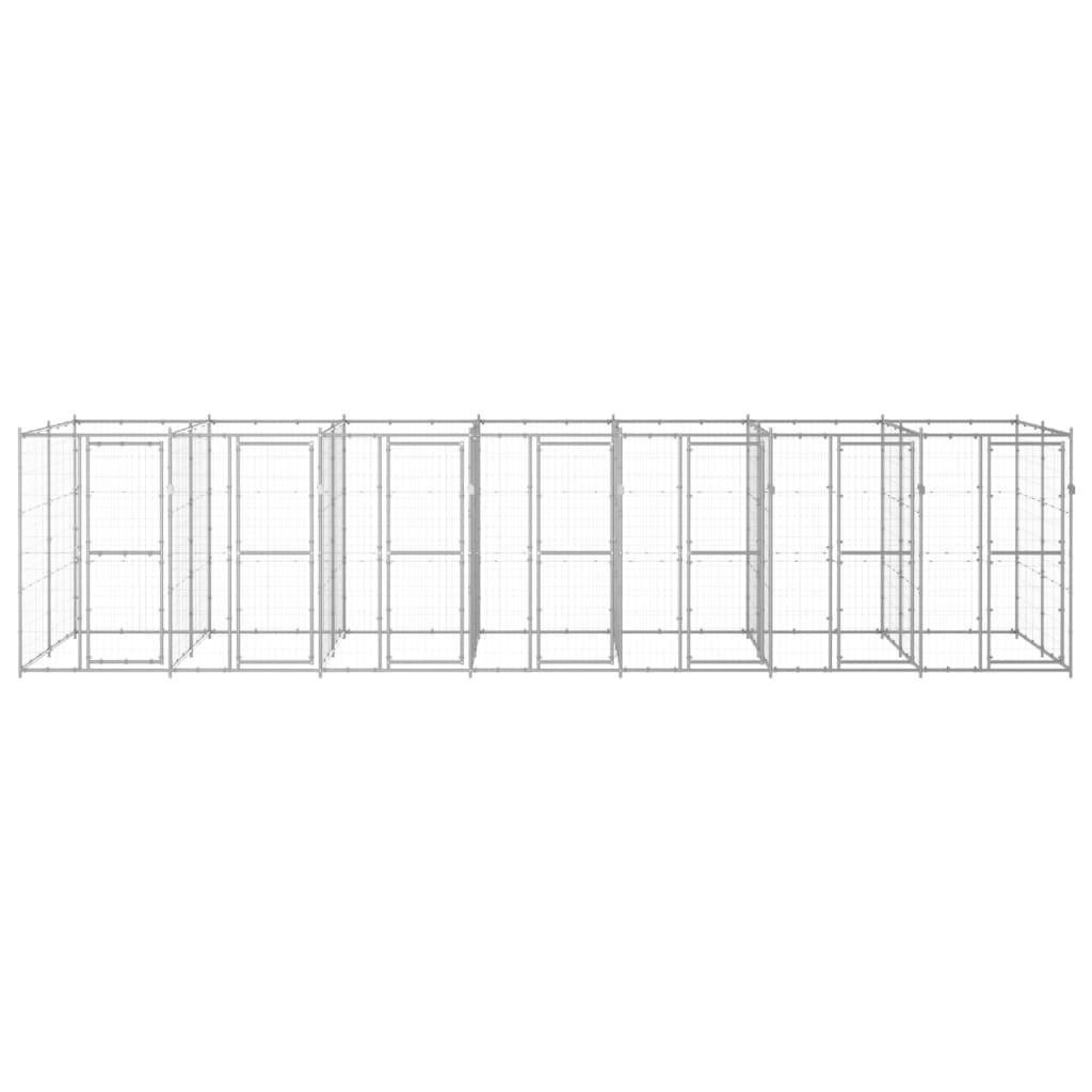 Cuccia da esterno gabbia recinto per animali box esterno per cani in acciaio zincato 16,94 m² 02_0000409