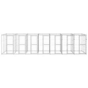 Cuccia da esterno gabbia recinto per animali box esterno per cani in acciaio zincato 16,94 m² 02_0000409