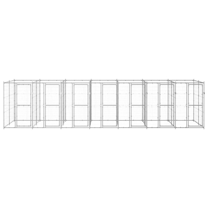 Cuccia da esterno gabbia recinto per animali box esterno per cani in acciaio zincato 16,94 m² 02_0000409