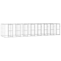 Cuccia da esterno gabbia recinto per animali box per cani da esterno in acciaio zincato 19,36 m² 02_0000411