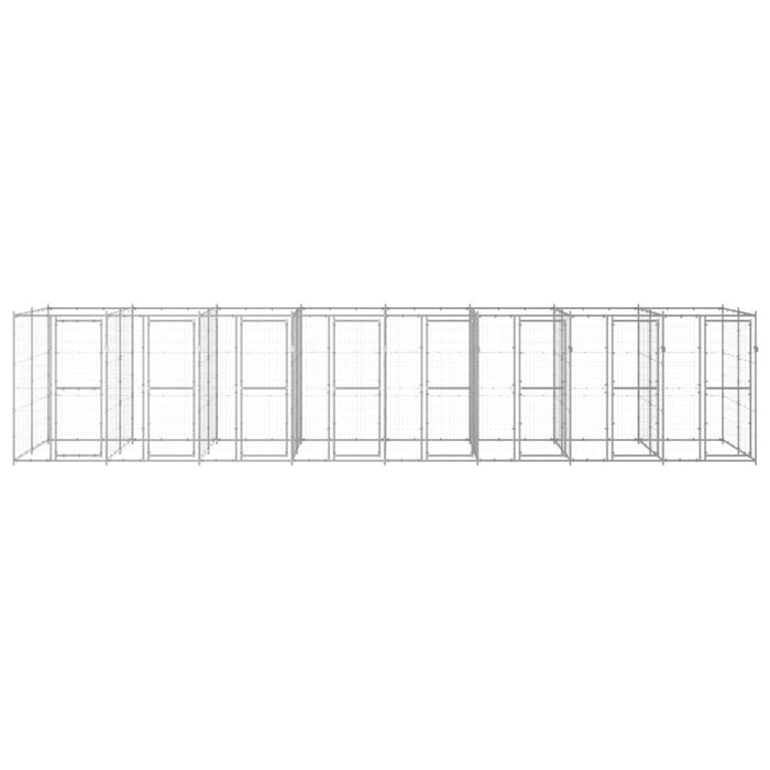 Cuccia da esterno gabbia recinto per animali box per cani da esterno in acciaio zincato 19,36 m² 02_0000411