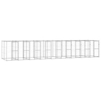 Cuccia da esterno gabbia recinto per animali box per cani da esterno in acciaio zincato 21,78 m² 02_0000412