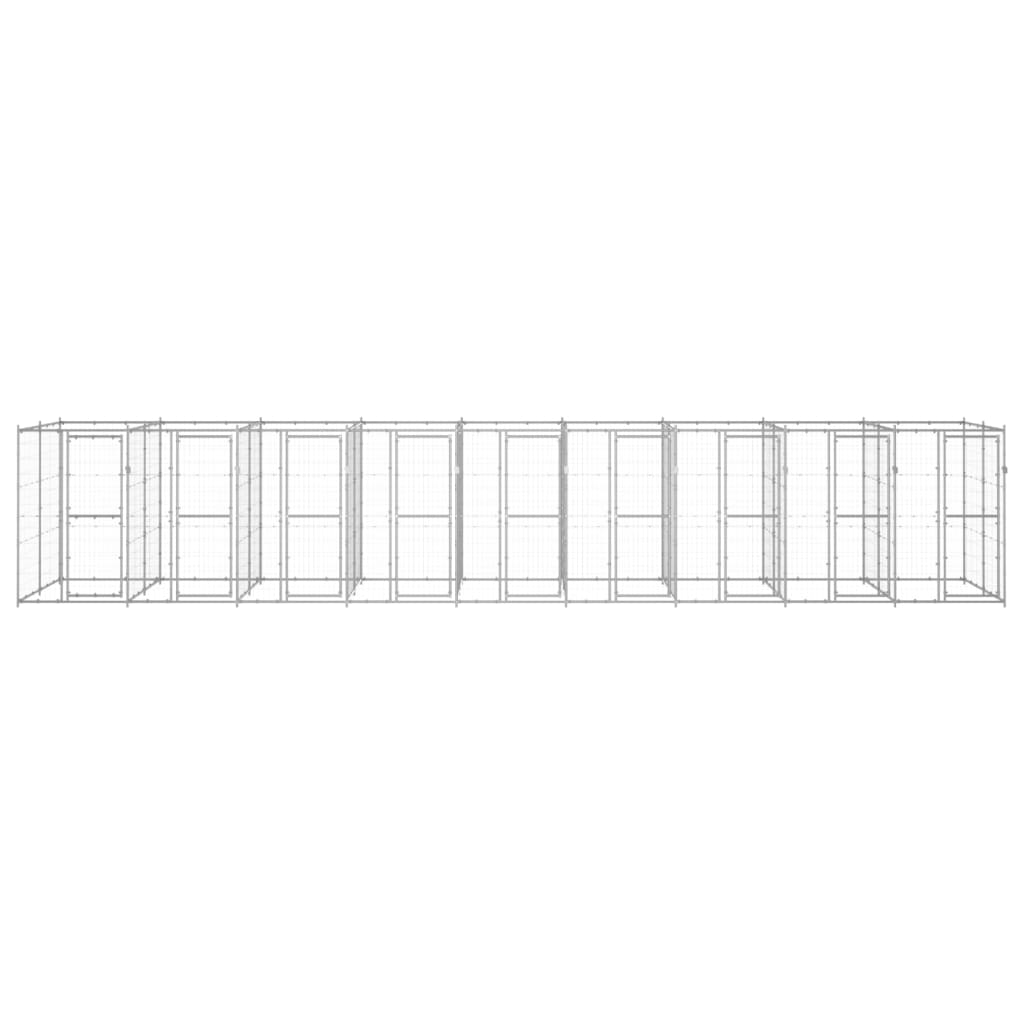 Gabbia per Cani da Esterno in Acciaio Zincato 21,78m² 3082289