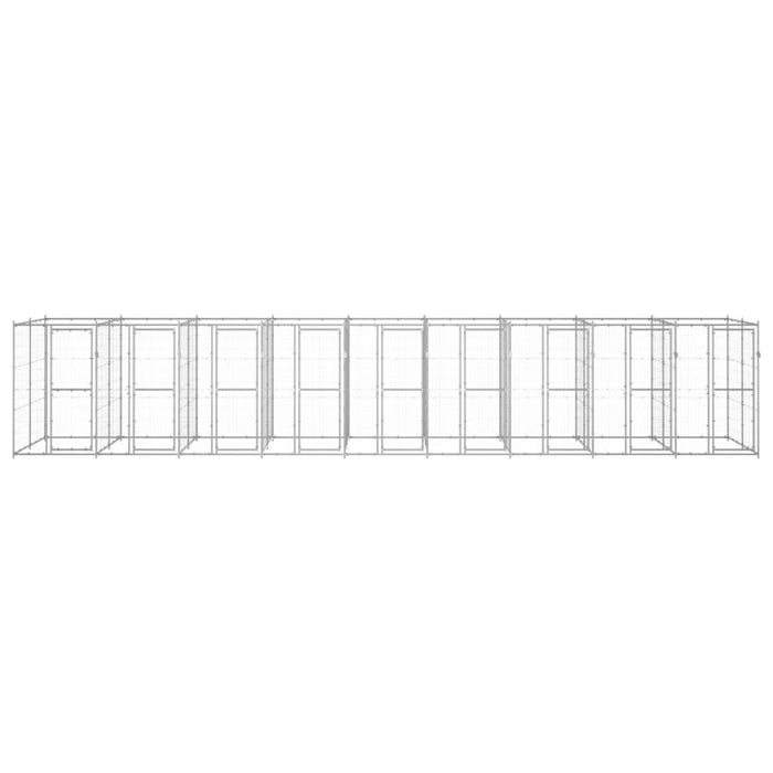 Cuccia da esterno gabbia recinto per animali box per cani da esterno in acciaio zincato 21,78 m² 02_0000412