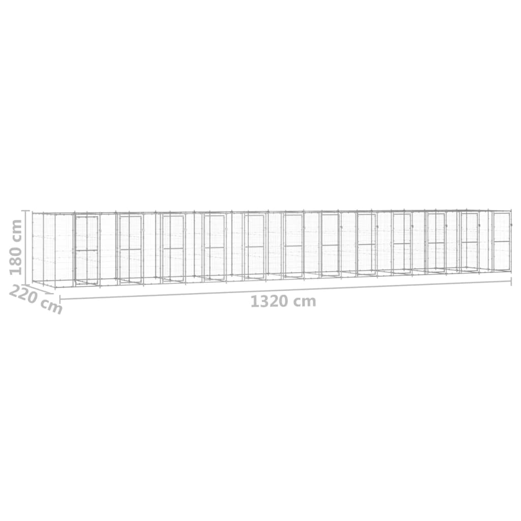 Gabbia per Cani da Esterno in Acciaio Zincato 29,04 mÂ² cod mxl 55607