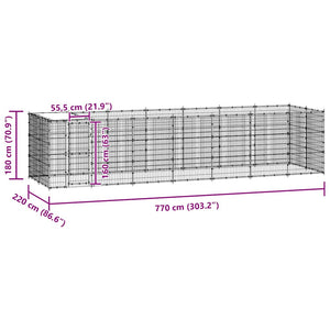 Gabbia per Cani da Esterno in Acciaio con Tetto 16,94 m² 3082295