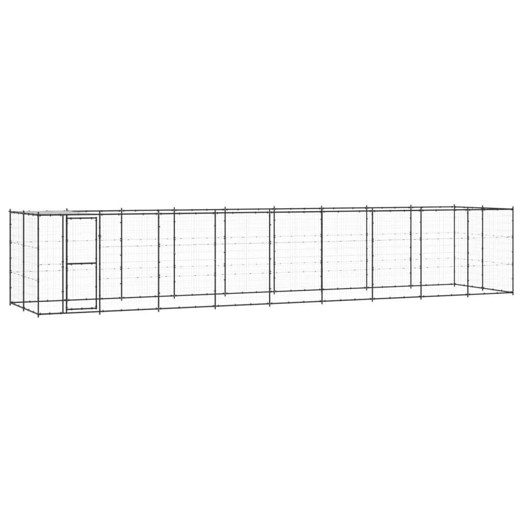 Recinto per animali da esterno per cani in acciaio con tetto 2178 m² 02_0000396