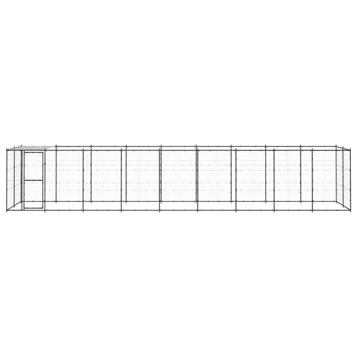 Recinto per animali da esterno per cani in acciaio con tetto 2178 m² 02_0000396