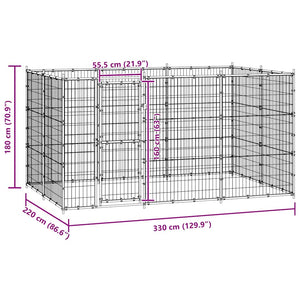 Gabbia per Cani da Esterno in Acciaio 7,26 m² 3082298