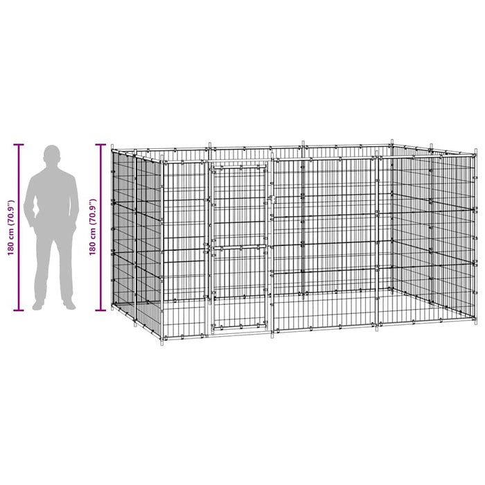 Gabbia per Cani da Esterno in Acciaio 7,26 m² 3082298