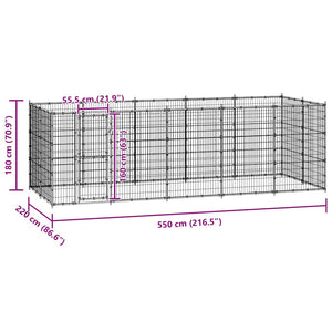 Gabbia per Cani da Esterno in Acciaio 12,1 m² 3082299