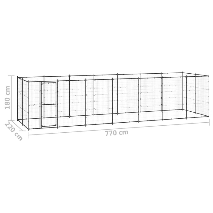 Gabbia per Cani da Esterno in Acciaio 16,94 mÂ² cod mxl 62191
