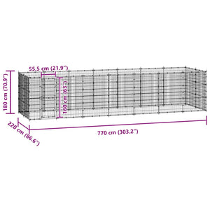 Gabbia per Cani da Esterno in Acciaio 21,78 m² 3082301