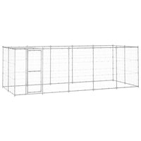 Gabbia per Cani da Esterno in Acciaio Zincato con Tetto 12,1 mÂ² cod mxl 55161