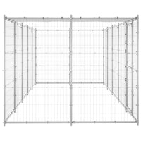 Cuccia da esterno gabbia recinto per animali box per cani da esterno in acciaio zincato con tetto 12,1 m² 02_0000433