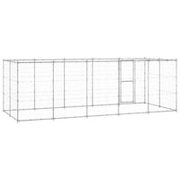 Cuccia da esterno gabbia recinto per animali box per cani da esterno in acciaio zincato con tetto 12,1 m² 02_0000433