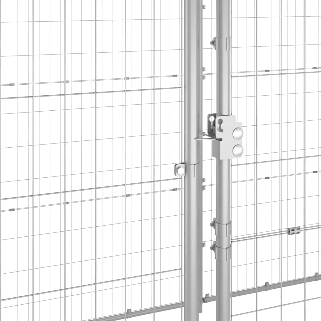 Gabbia per Cani da Esterno in Acciaio Zincato con Tetto 12,1 m² 3082304