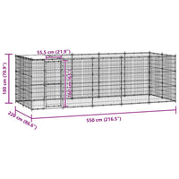 Gabbia per Cani da Esterno in Acciaio Zincato con Tetto 12,1 m² 3082304