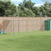 Gabbia per Cani da Esterno in Acciaio Zincato con Tetto 12,1 m² 3082304