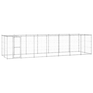 Cuccia da esterno gabbia recinto per animali box per cani da esterno in acciaio zincato con tetto 16,94 mq 02_0000436