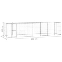 Gabbia per Cani da Esterno in Acciaio Zincato con Tetto 16,94 mÂ² cod mxl 55312