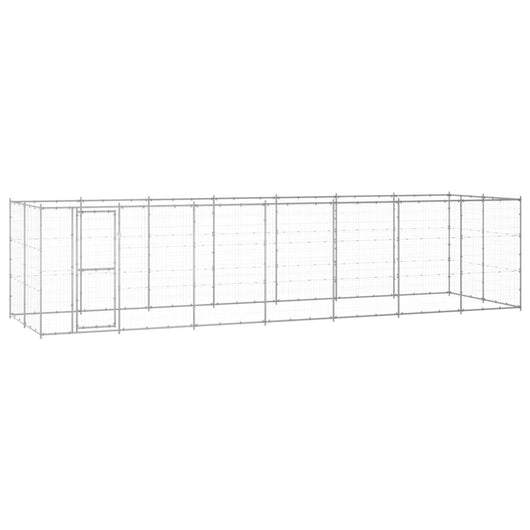 Cuccia da esterno gabbia recinto per animali box per cani da esterno in acciaio zincato 16,94 m² 02_0000410