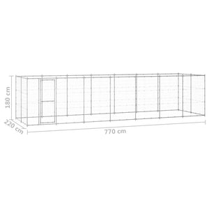 Gabbia per Cani da Esterno in Acciaio Zincato 16,94 mÂ² cod mxl 59968
