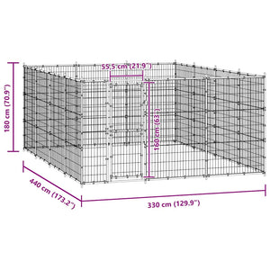Gabbia per Cani da Esterno in Acciaio 14,52 m² 3082313