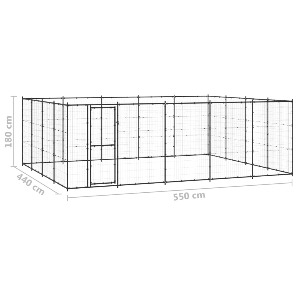 Gabbia per Cani da Esterno in Acciaio 24,2 mÂ² cod mxl 62184