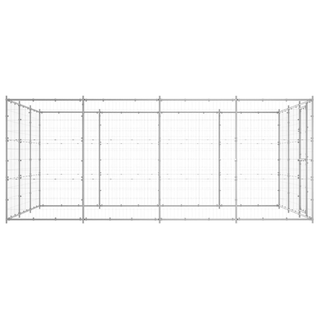 Cuccia da esterno gabbia recinto per animali box per cani da esterno in acciaio zincato 14,52 m² 02_0000408